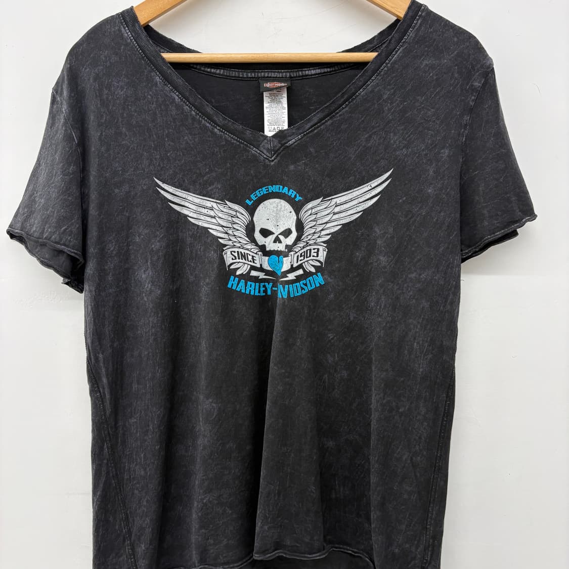 할리데이비슨 블랙 빈티지 반팔 티셔츠 여성 L 상품이미지2