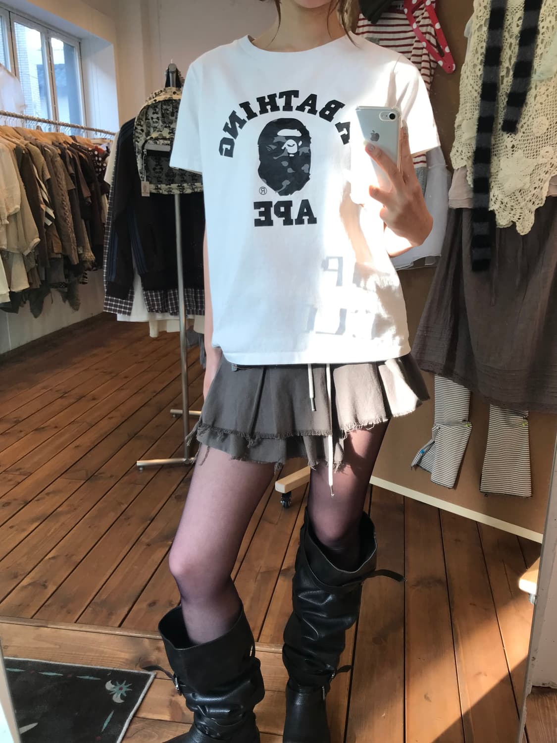 베이프 흑계 컬리지 반팔티 상품이미지4