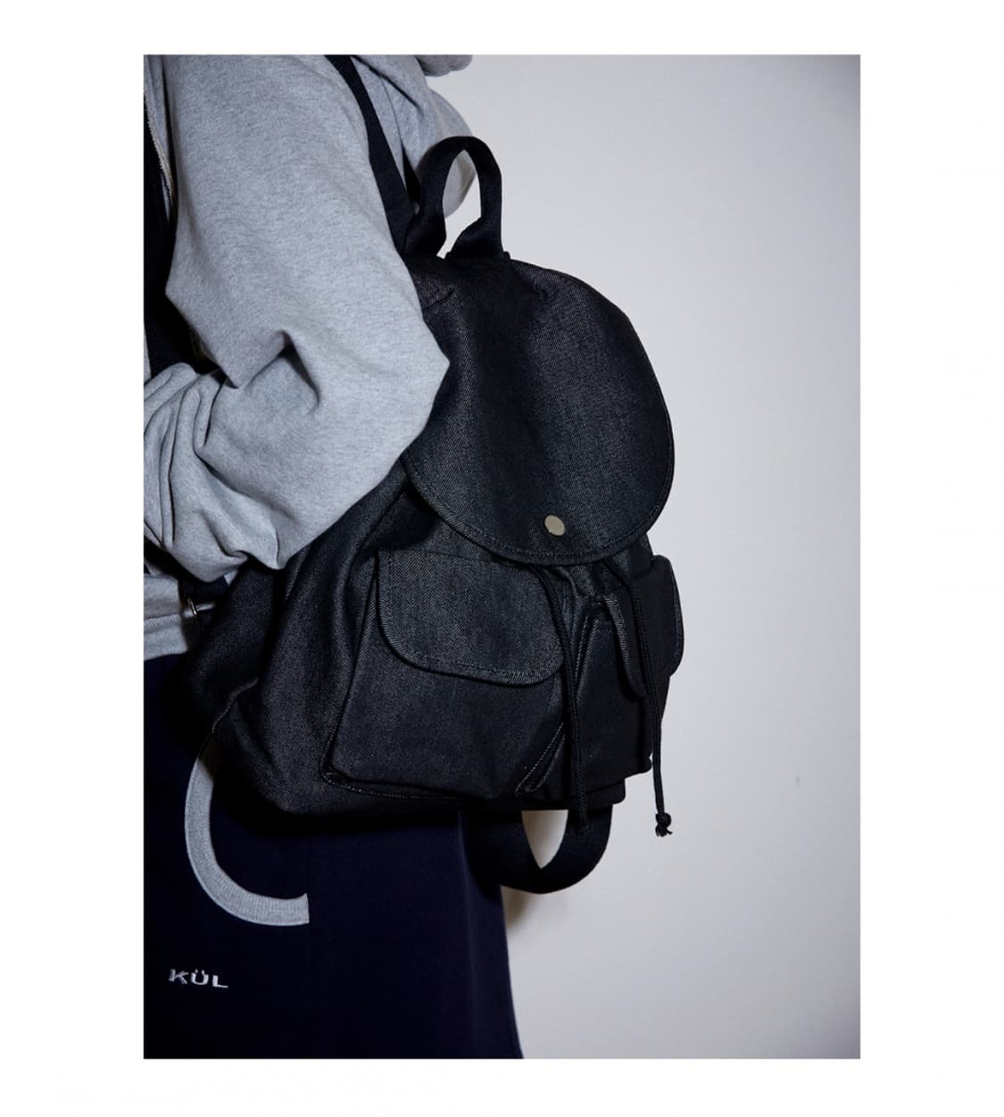 큘 포켓 백팩 블랙 데님 상품이미지5