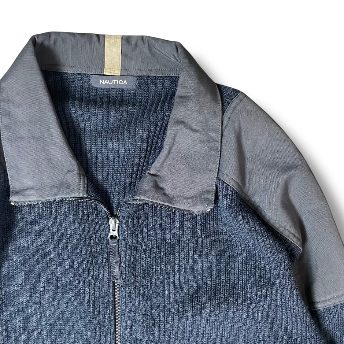 노티카 코만도 네이비 폴리스 투웨이 울100% 니트 집업 상품이미지3