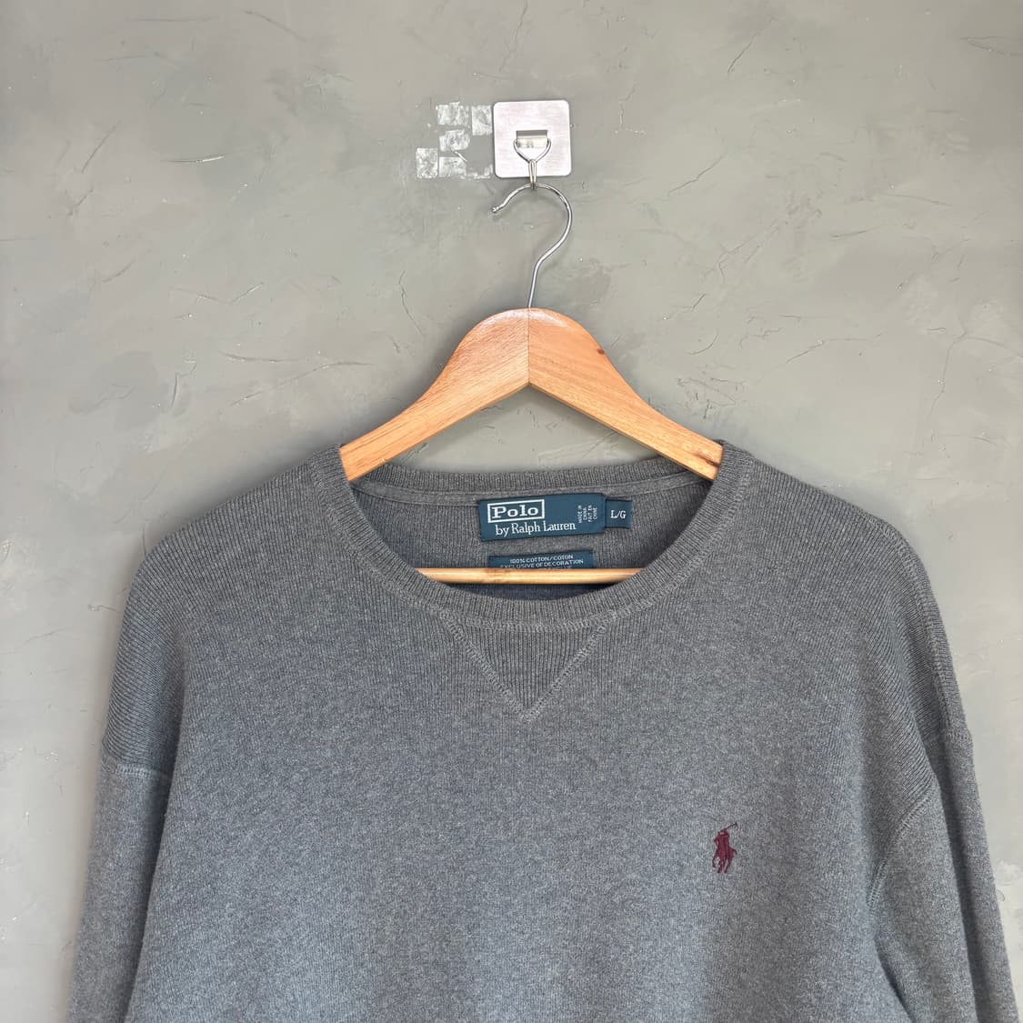 폴로 랄프로렌 니트 그레이 버건디 상품이미지2