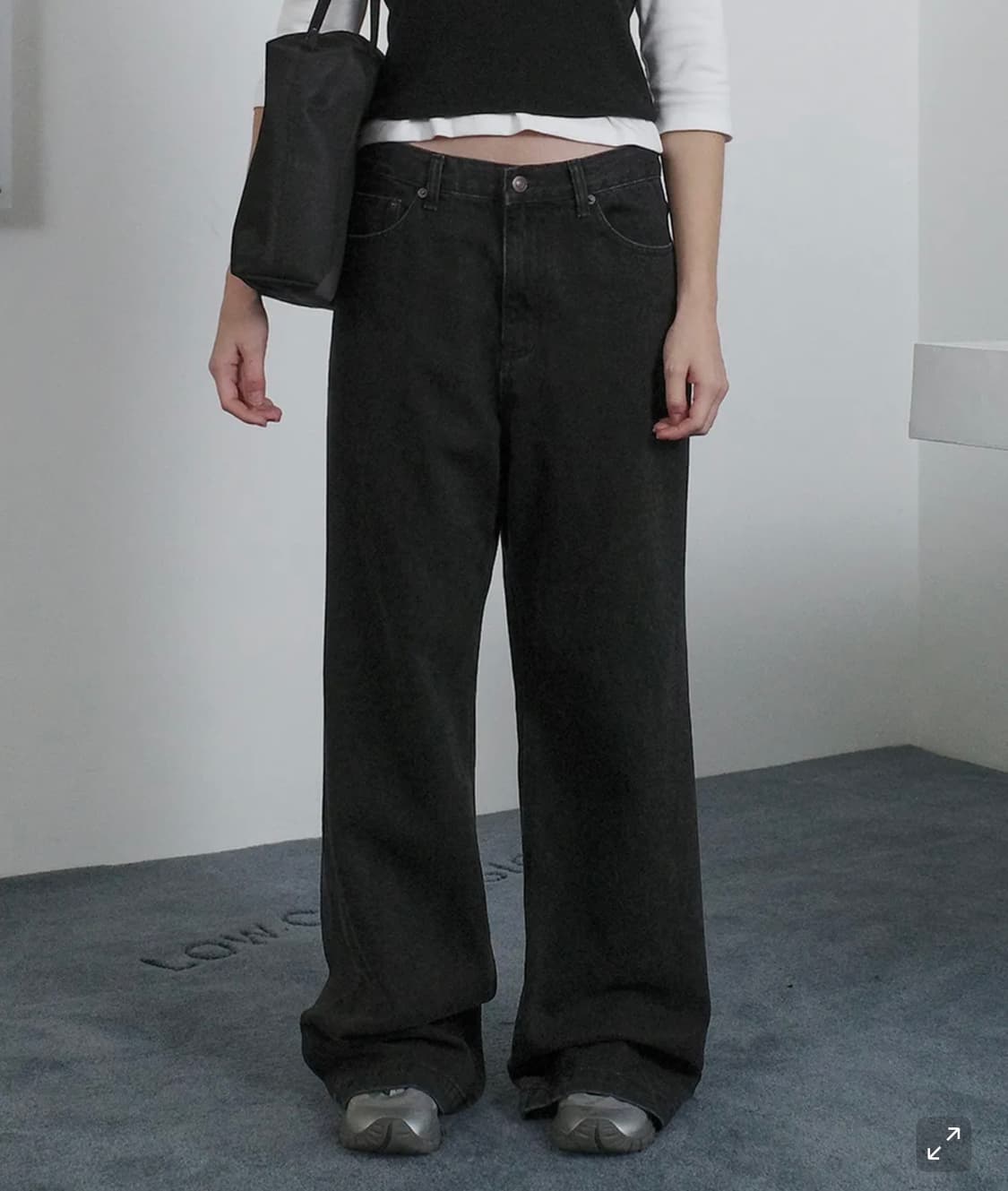 로우클래식 루즈핏 진 블랙 상품이미지1