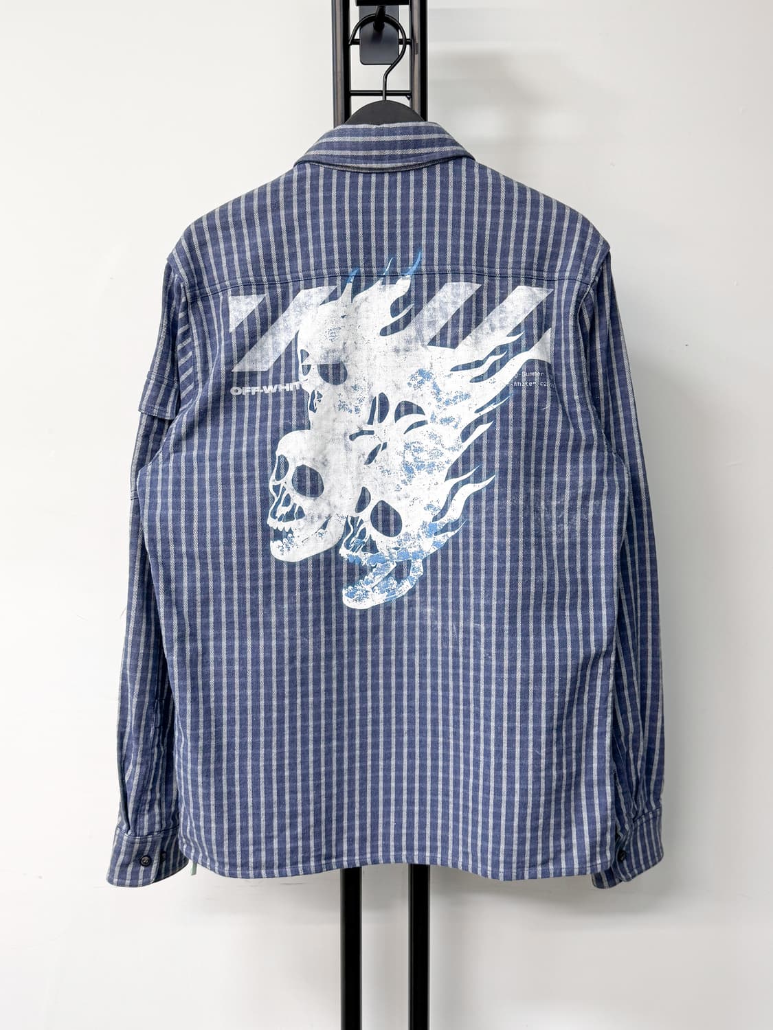 오프화이트 19s/s 다이애그 스트라이프 스컬 집 셔츠 상품이미지1