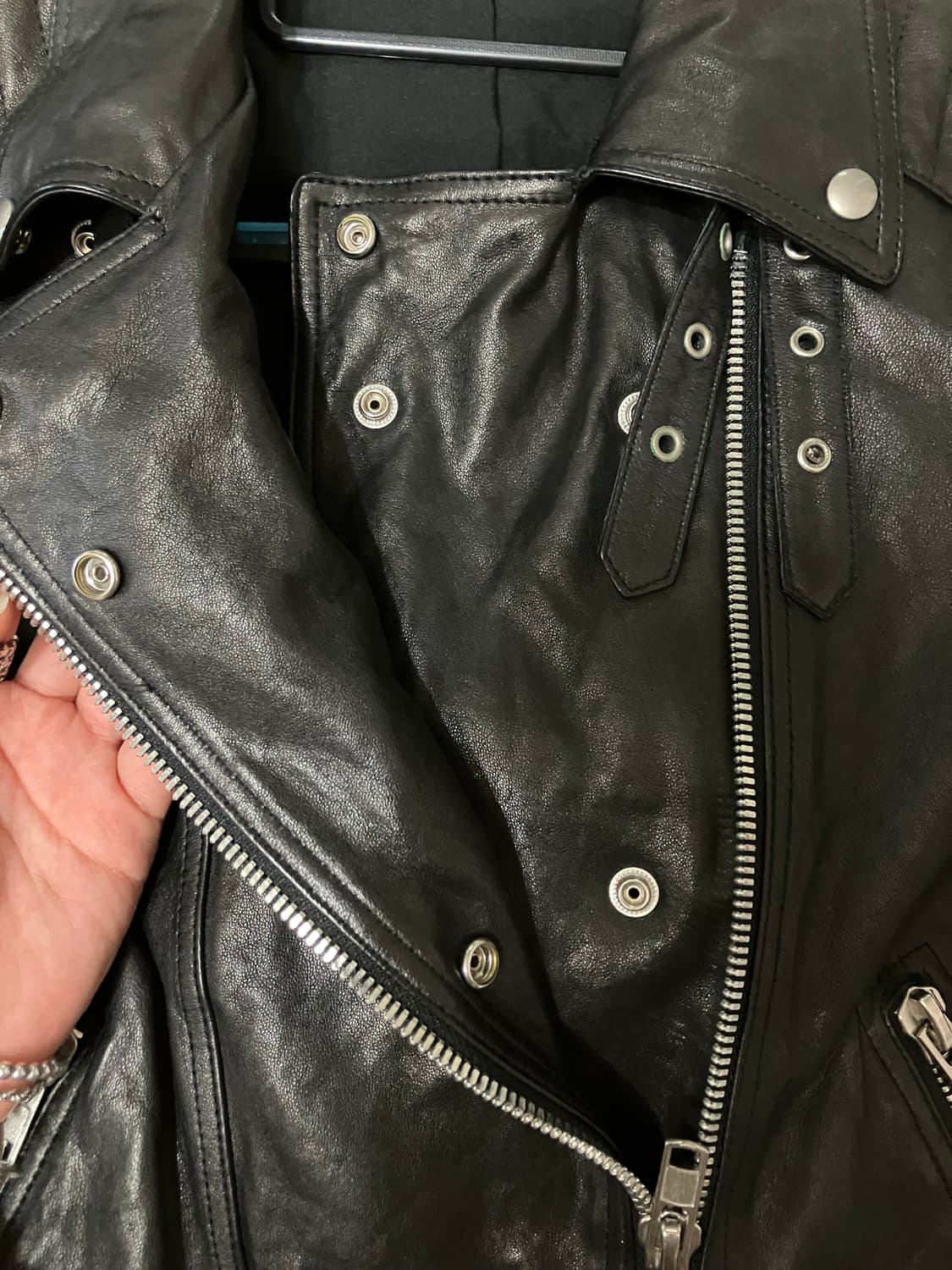 vtg  punk mood leather rider jacket 상품이미지3
