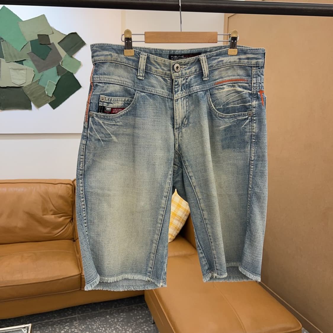 푸부 FUBU 올드스쿨 데님팬츠 반바지 32인치 C04145  상품이미지1