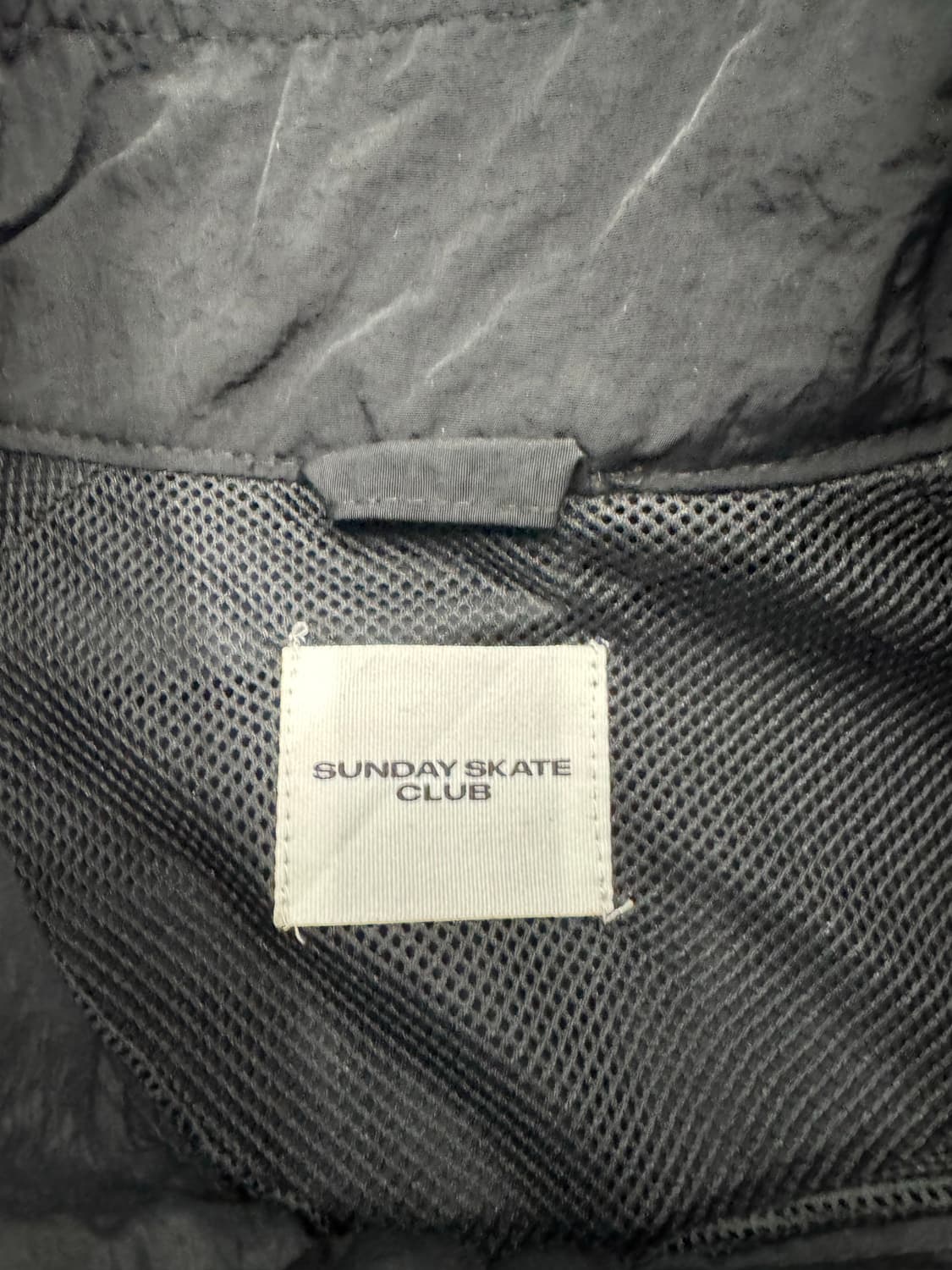 S)Sunday Skate Club 빈티지 블랙 나일론 윈드브레이커 베스 상품이미지5