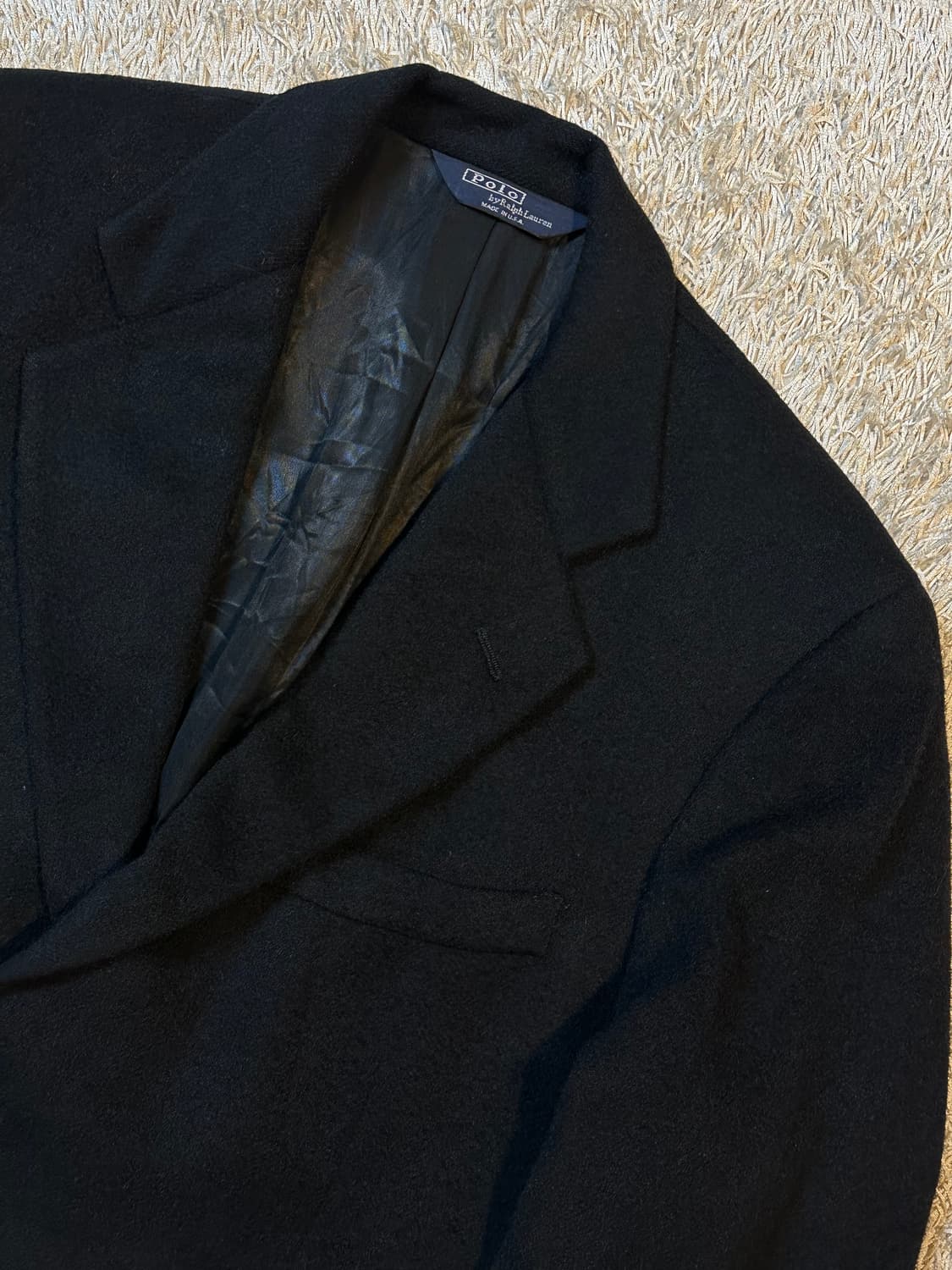 폴로 랄프로렌 POLO 헤링본 울 캐시미어 블레이저 자켓 블랙 39 상품이미지2