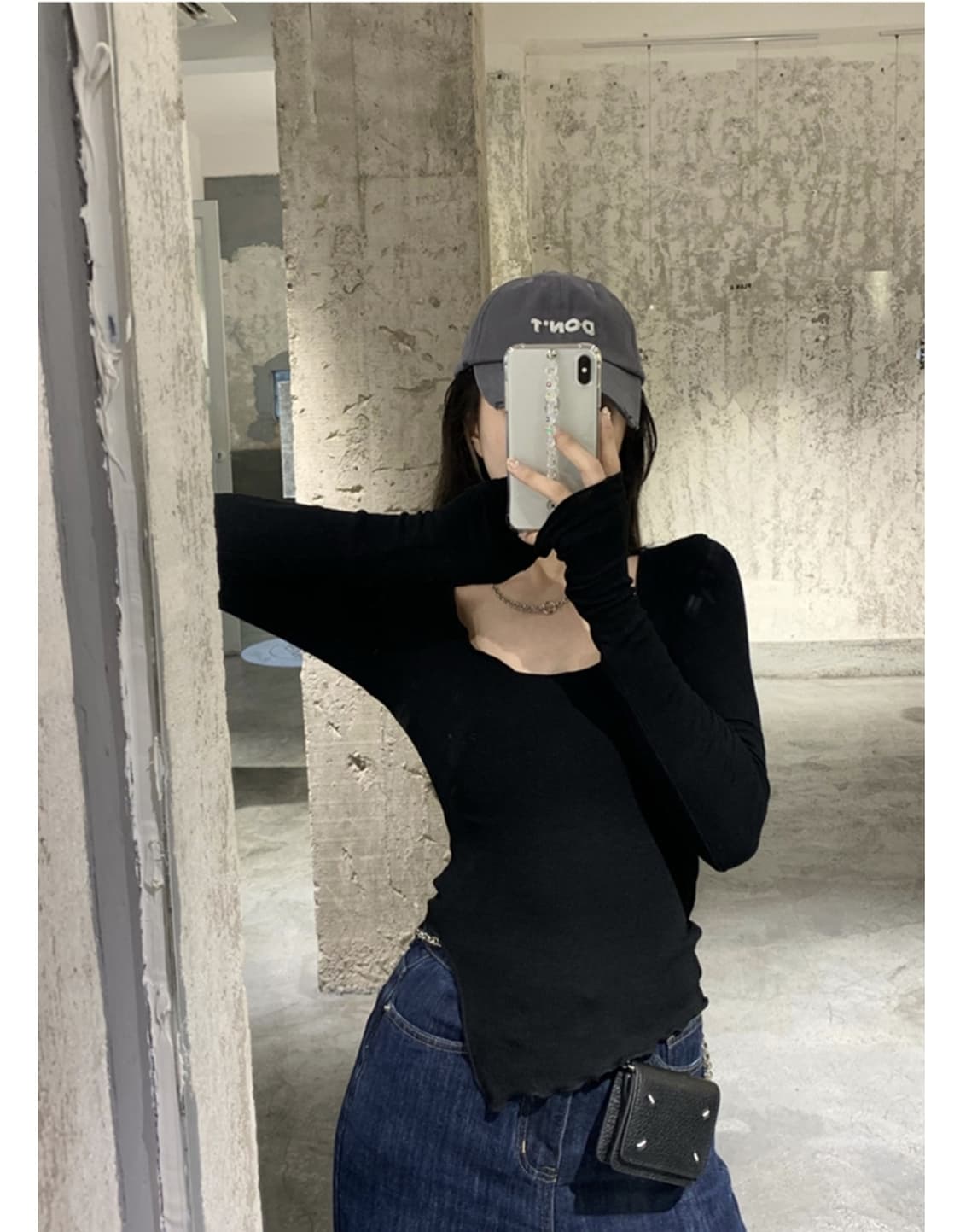 프릴 트임 골지 티셔츠 상품이미지5