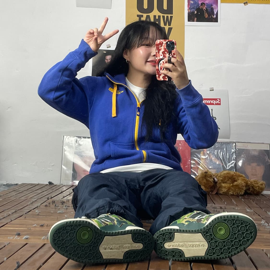 [S]노스페이스 일본 후드 로고 자수 후드집업 상품이미지3