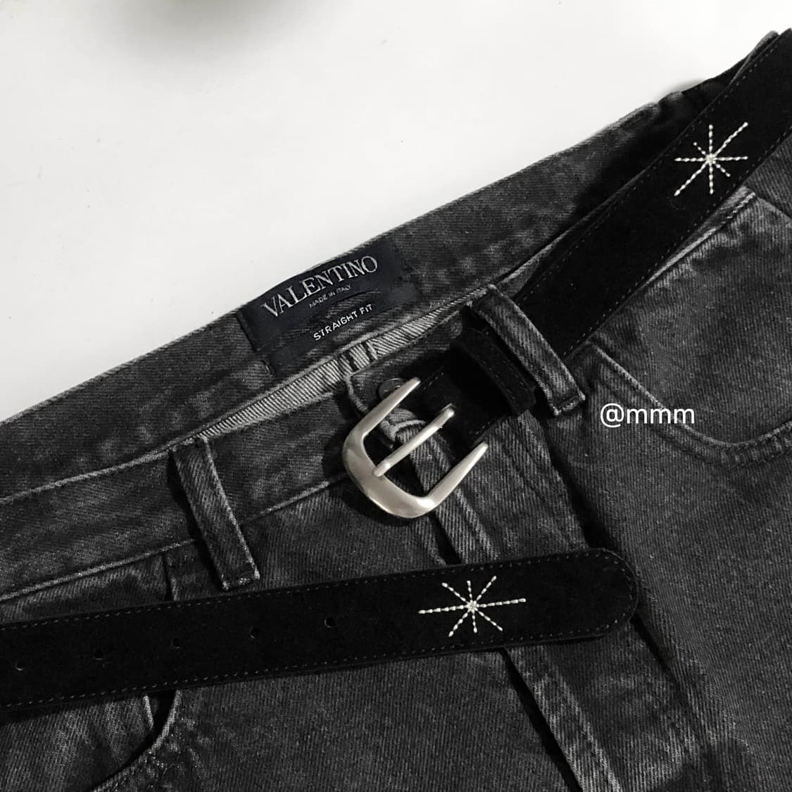 [Unisex] 스웨이드 별빛 자수 벨트 3컬러 상품이미지8