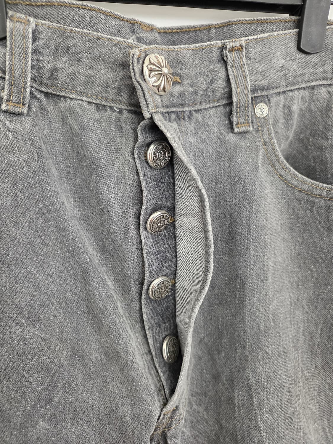 [34] 크롬하츠 리바이스 빈티지 501 플레인 블랙 워싱 데님 상품이미지4