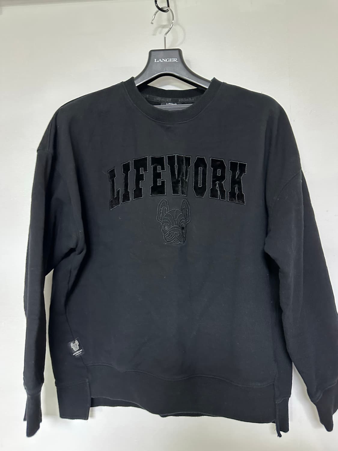 LIFWORK 라이프워크 검정 맨투맨티셔츠 상하의일괄 상품이미지1