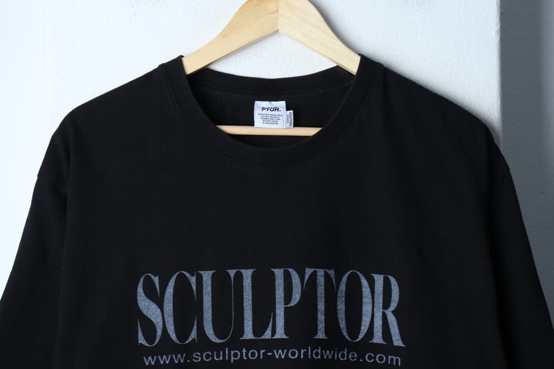 (XL-2XL) 스컬프터 반팔 티셔츠 빅로고 레터링 블랙-H32595 상품이미지3