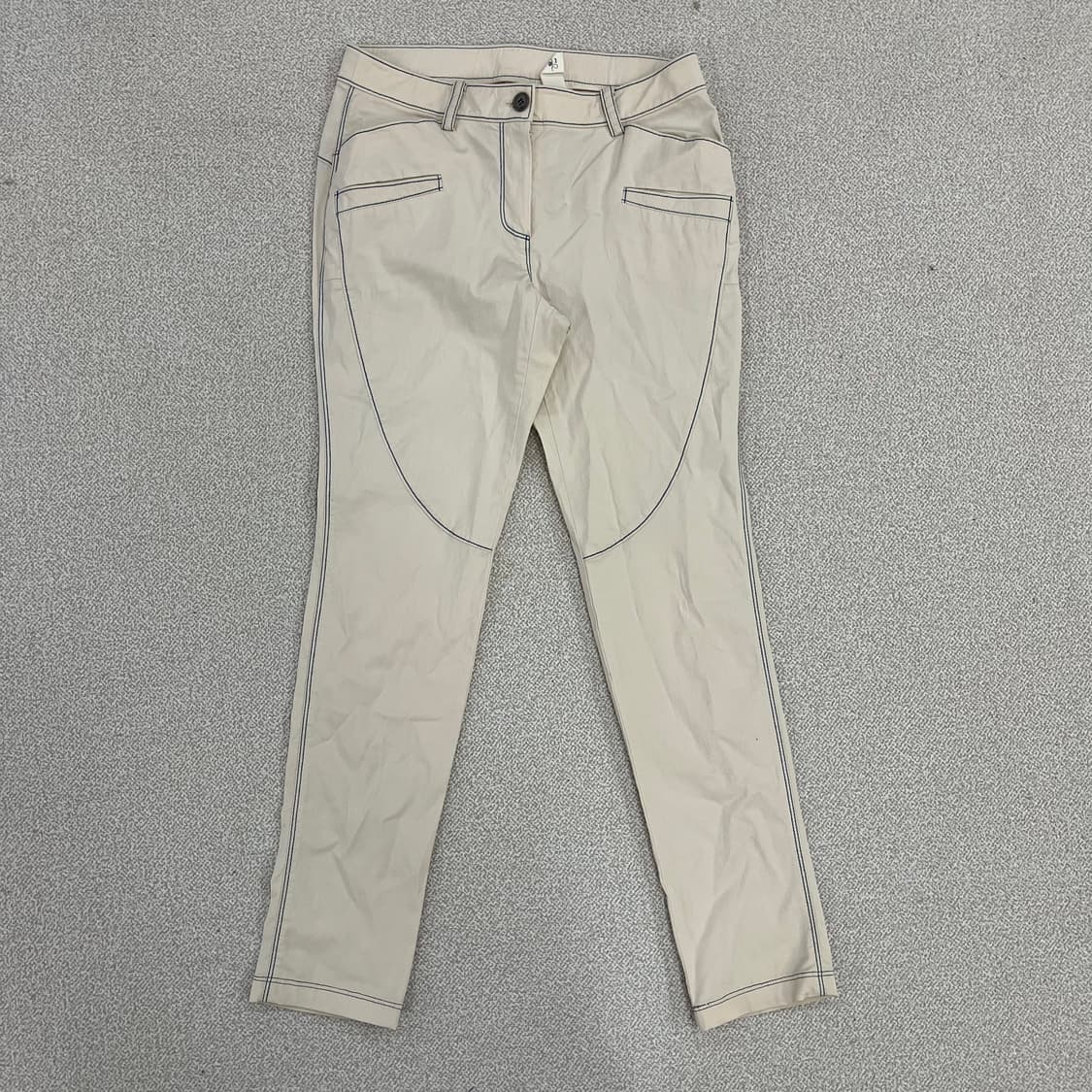 [66] 한섬 오즈세컨 여성 아이보리 라인 디테일 바지 0120M1 상품이미지1