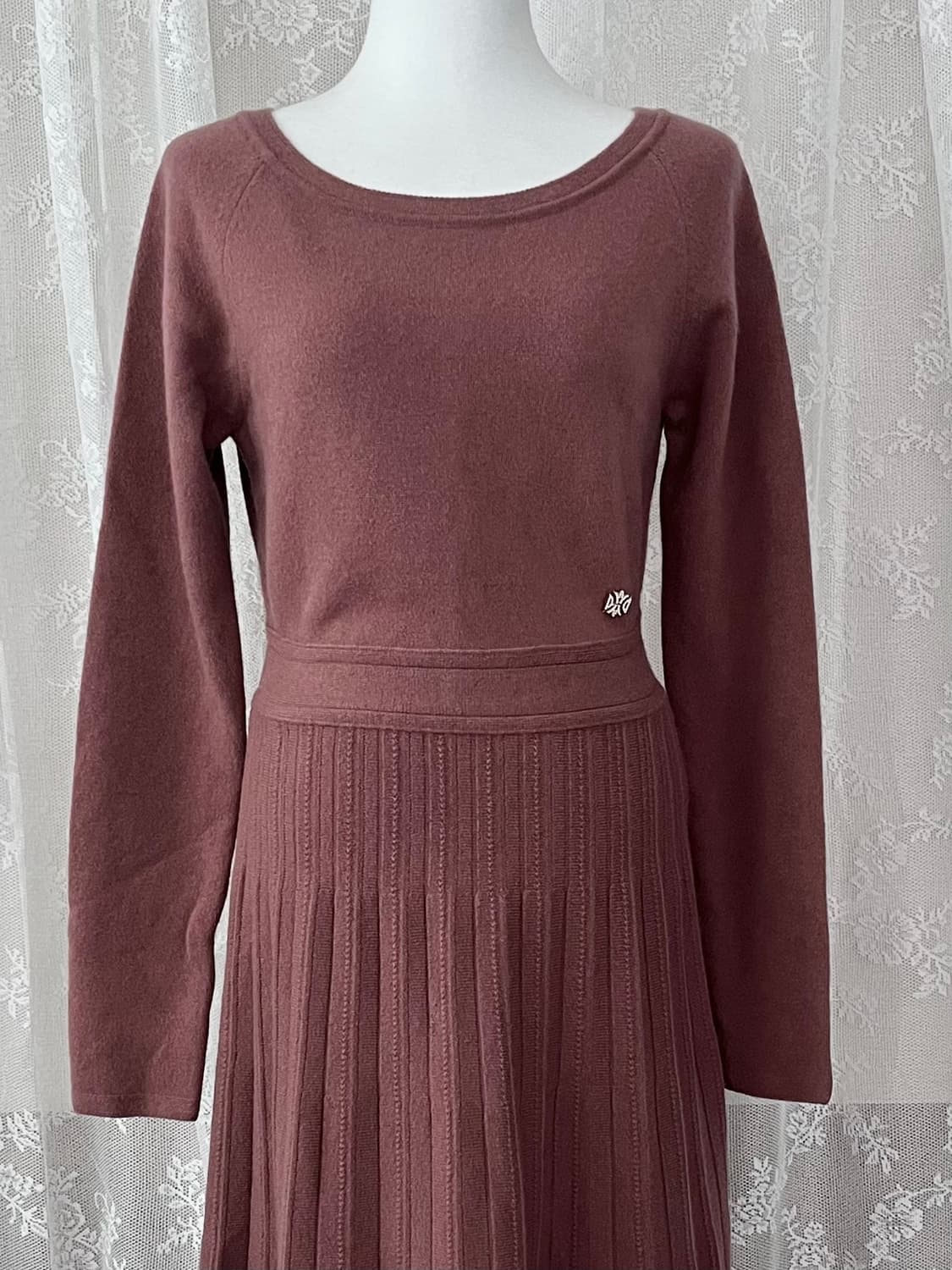 F) 듀엘 캐시미어 블렌드 니트 원피스 브라운 상품이미지3