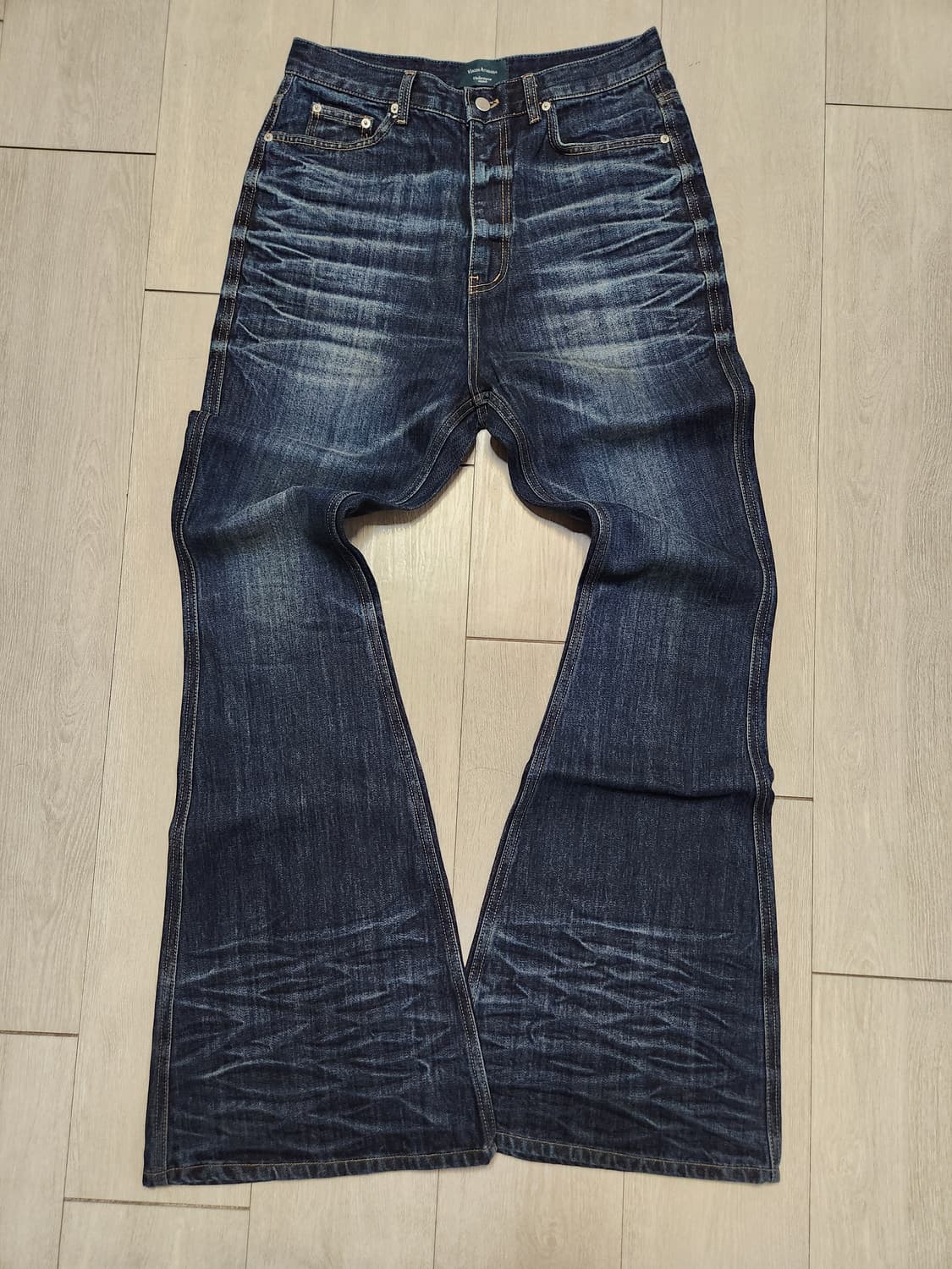 [1] 언더마이카 링클드 플레어진 인디고 상품이미지2