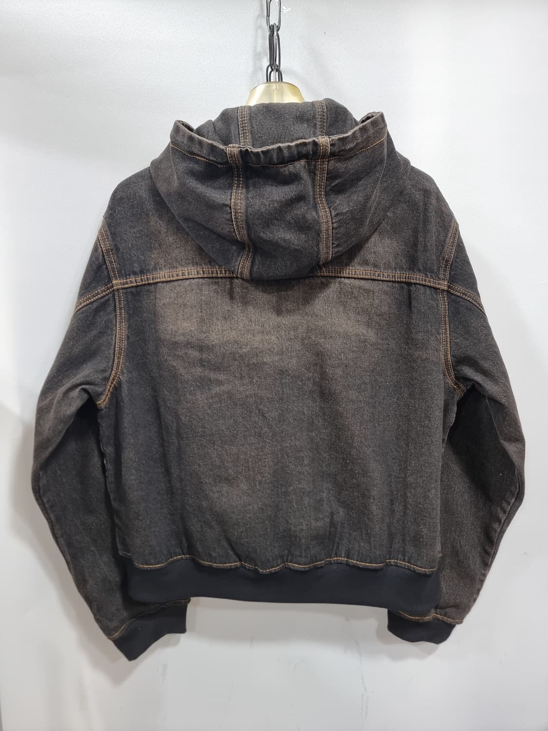트릴리온 빈티지 워싱 데님 워크후드 집업 (C893 상품이미지2
