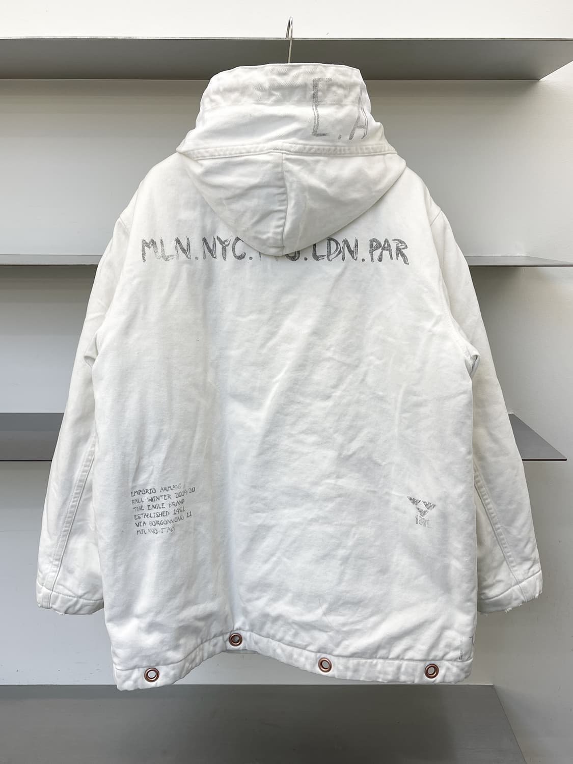 엠포리오 아르마니 U.S.N 밀리터리 레터링 후드 파카 상품이미지5