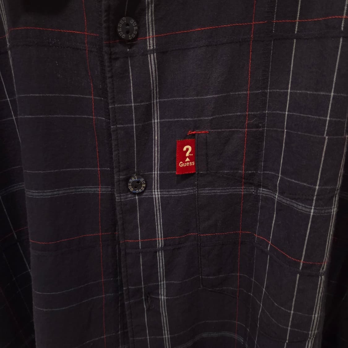 [90s 빈티지] GUESS 체크 반팔셔츠 (Made in Mexico) 상품이미지4