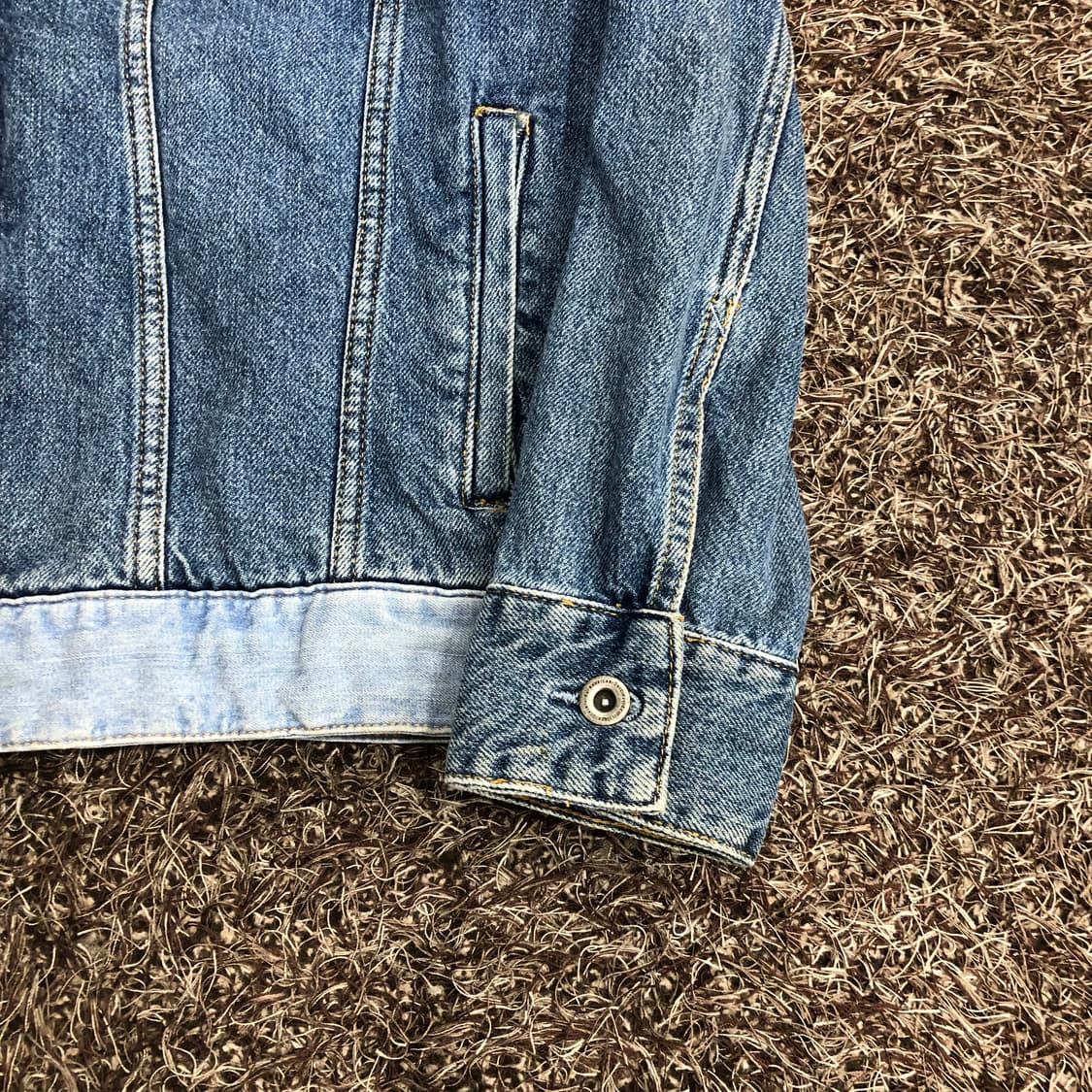 타미진스 배색 데님 워싱 트러커 자켓 상품이미지2