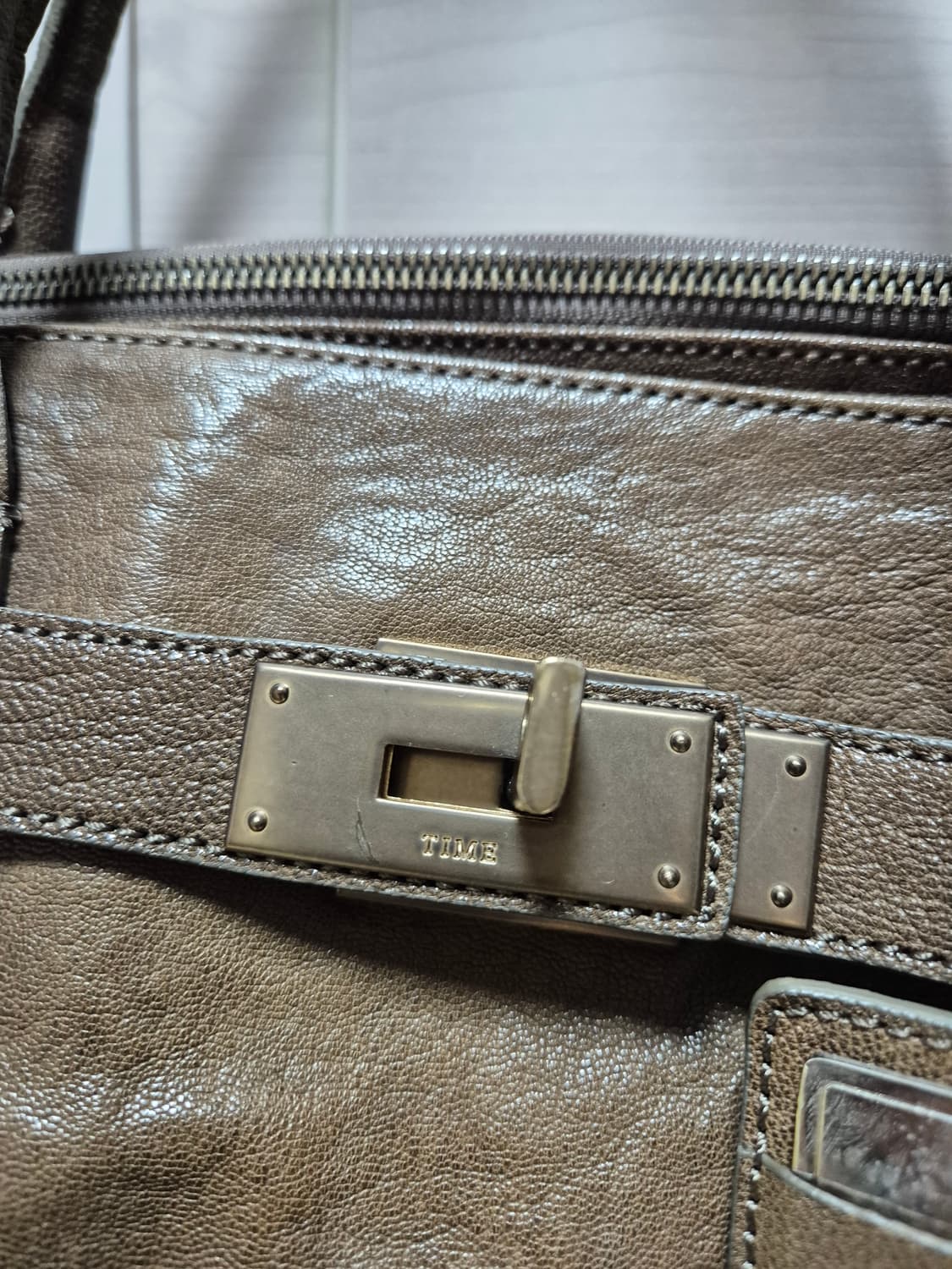 (정품) TIME 타임 카프스킨 버클 빅백  토트백 켈리백 상품이미지3