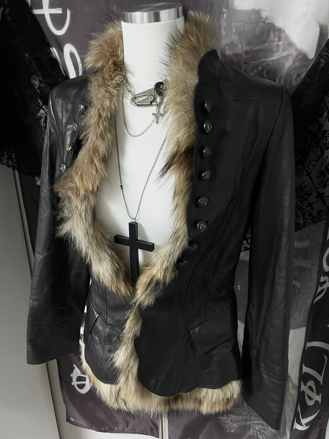 빈티지대장급 리얼레더퍼자켓 락시크다크웨어펑크히피니혼진오네갸루그런지페어리 상품이미지3