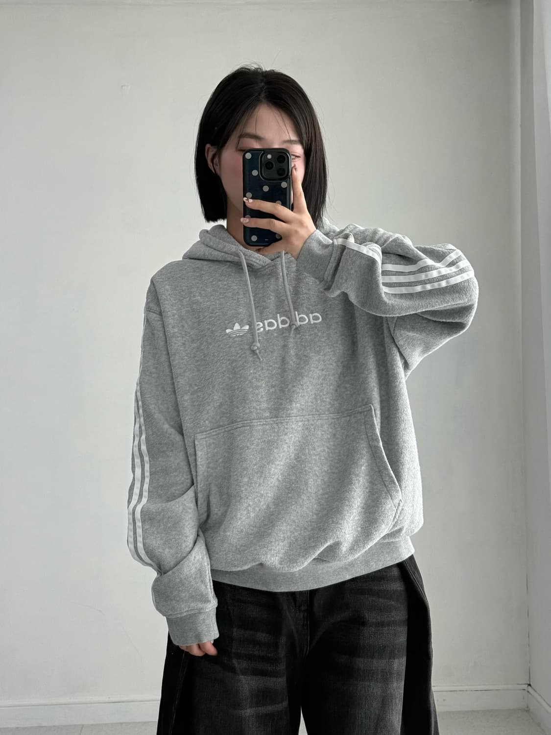 아디다스 플리스 그레이 후드티 상품이미지1