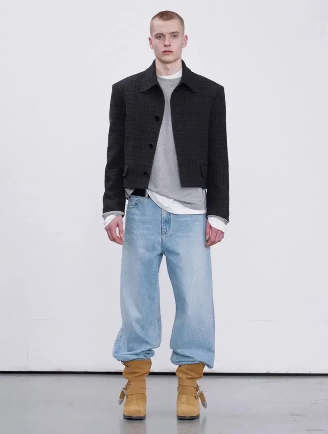 렉토 트위드 자켓 블랙 L 상품이미지4