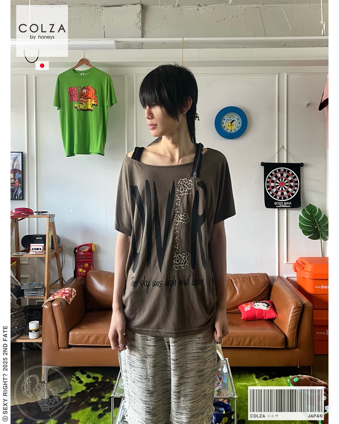 COLZA コルザ Shoulder Zipper Trim 1/2 top 상품이미지1