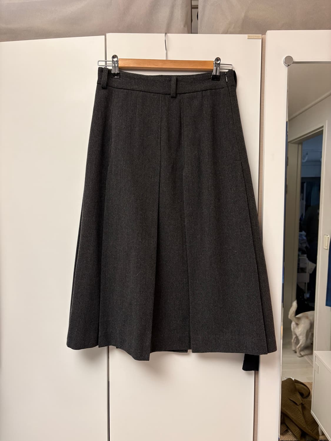 모의 울 플리츠 스커트 차콜 상품이미지4