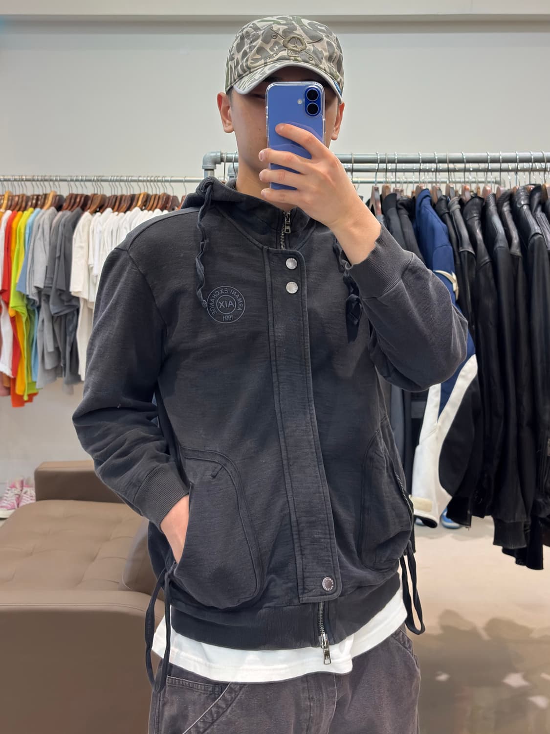 알마니 익스체인지 블랙 후드집업 상품이미지8