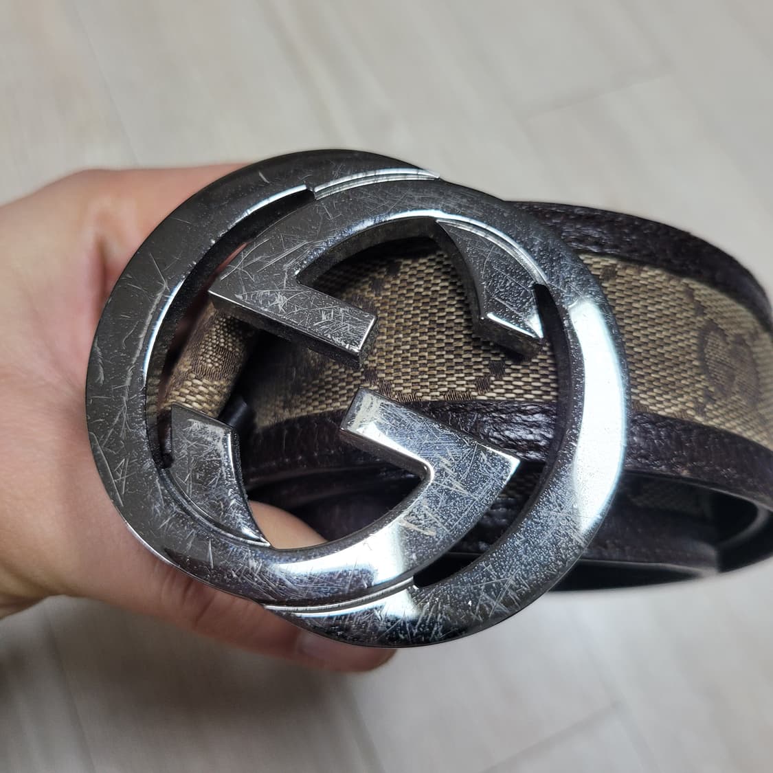 정품 구찌 GG 로고 벨트 100/40 상품이미지3