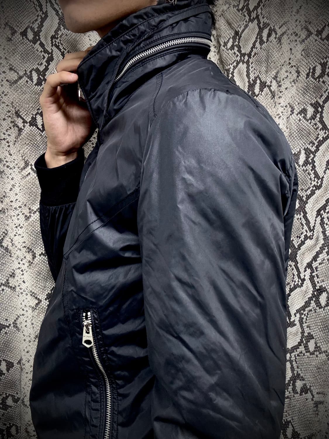[Andew Y2K] Deep Navy Nylon Padded Jacke 상품이미지2
