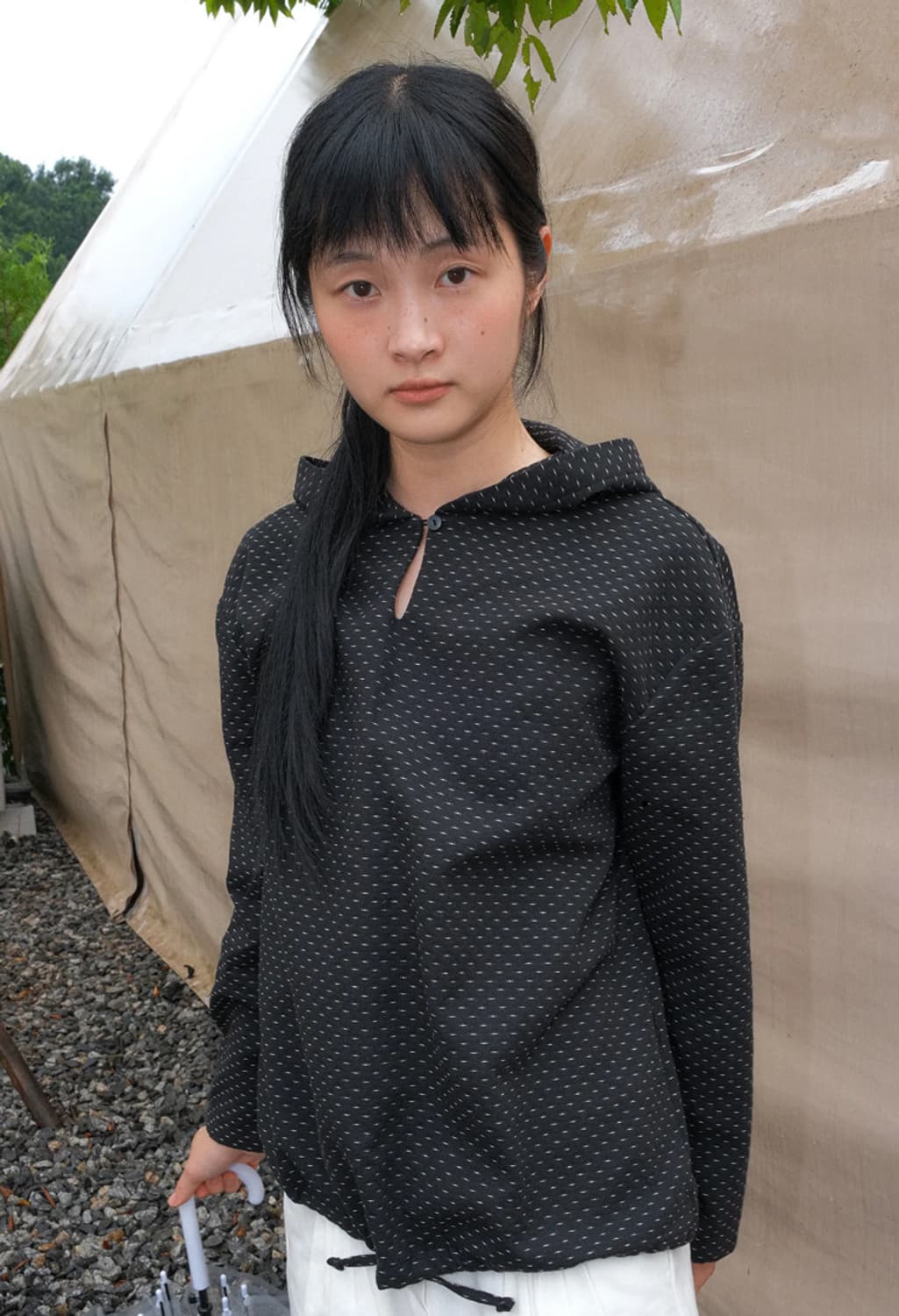 페스토 도트 블라우스후디 블랙 상품이미지1