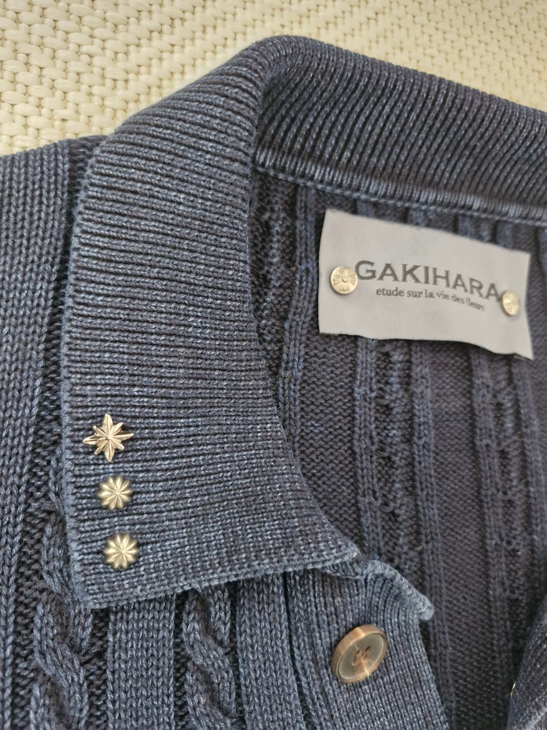 가키하라 웨스턴 워시드 케이블 니트 미착용 상품이미지5