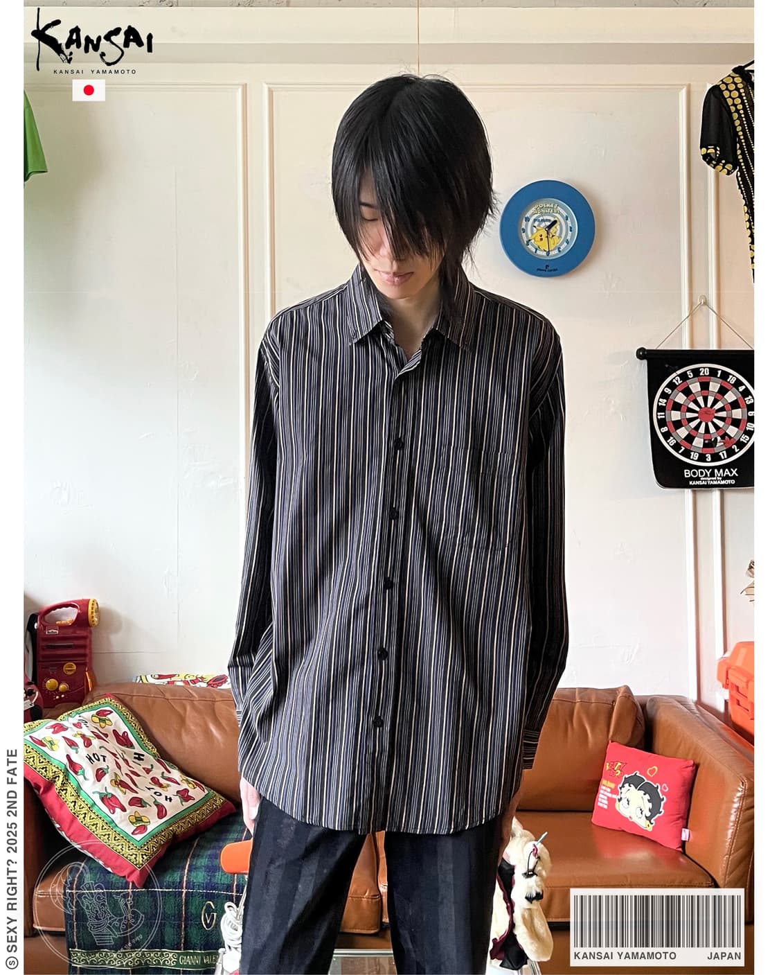90-00s KANSAI YAMAMOTO Old Stripe Shirt 상품이미지1
