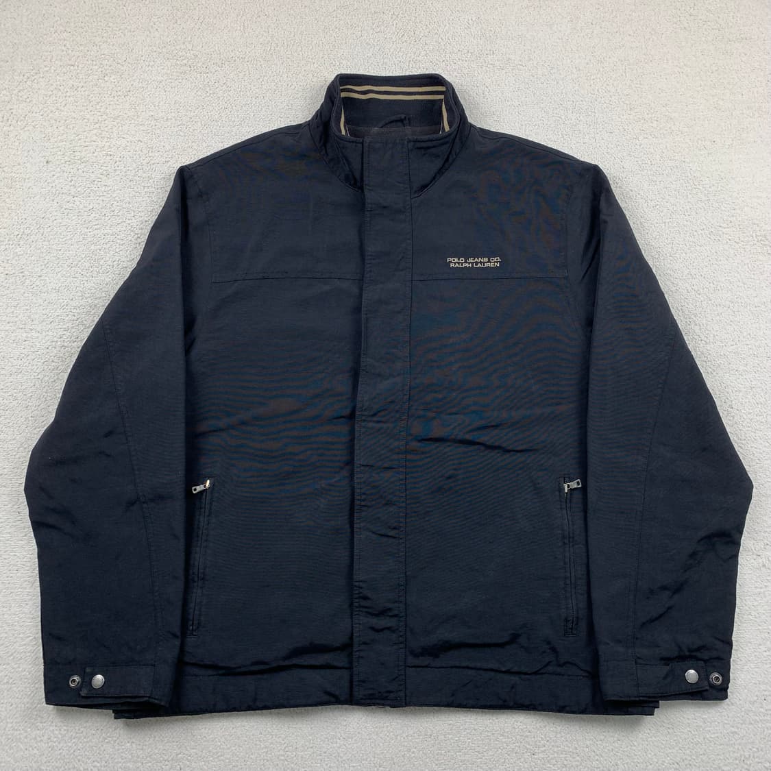 폴로 진스 자수로고 나일론쉘 2way 집업 자켓 블랙 상품이미지1