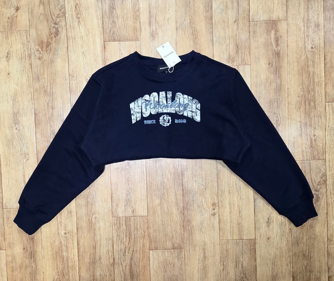 우알롱(WOOALONG) 레터링 크롭스웻셔츠 프리사이즈 새상품 상품이미지6