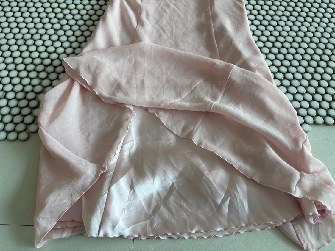 satin ribbon ruffle slip dress 상품이미지2