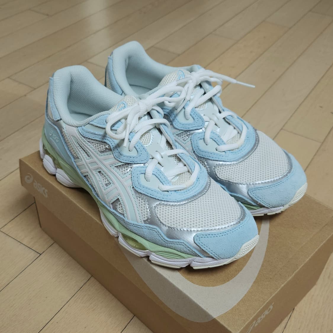 아식스 gel-nyc 젤 nyc 크림/아쿠아마린 상품이미지4