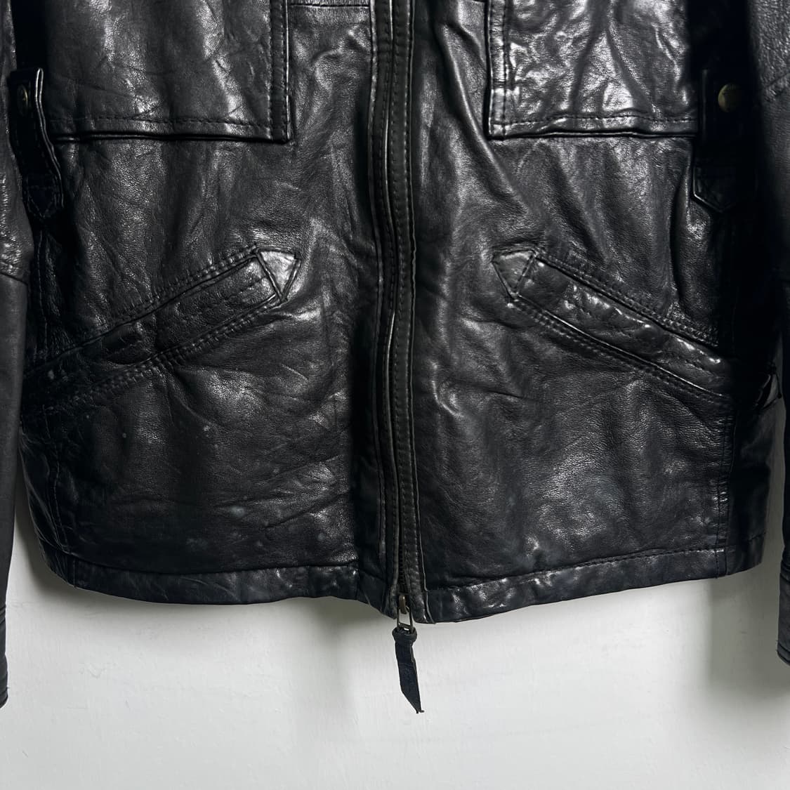 Avirex 아비렉스 멀티 포켓 블랙 양가죽 자켓 L 상품이미지5