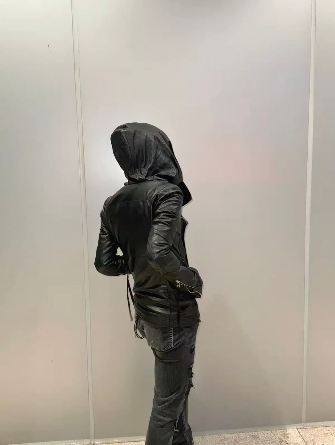 leather hooded jacket 상품이미지3