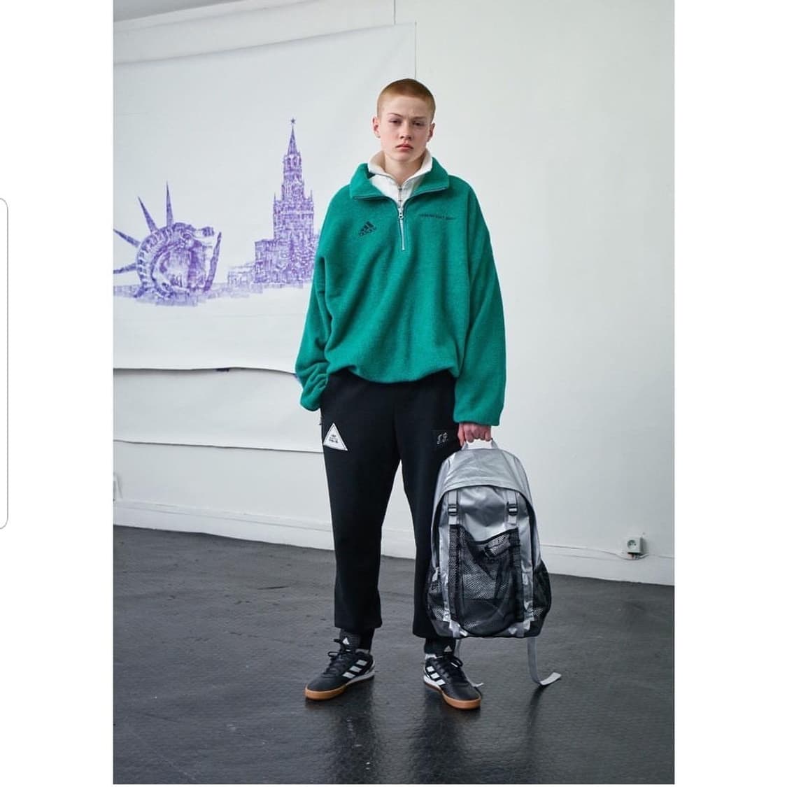 아디다스x고샤 후리스 그린 L 상품이미지1