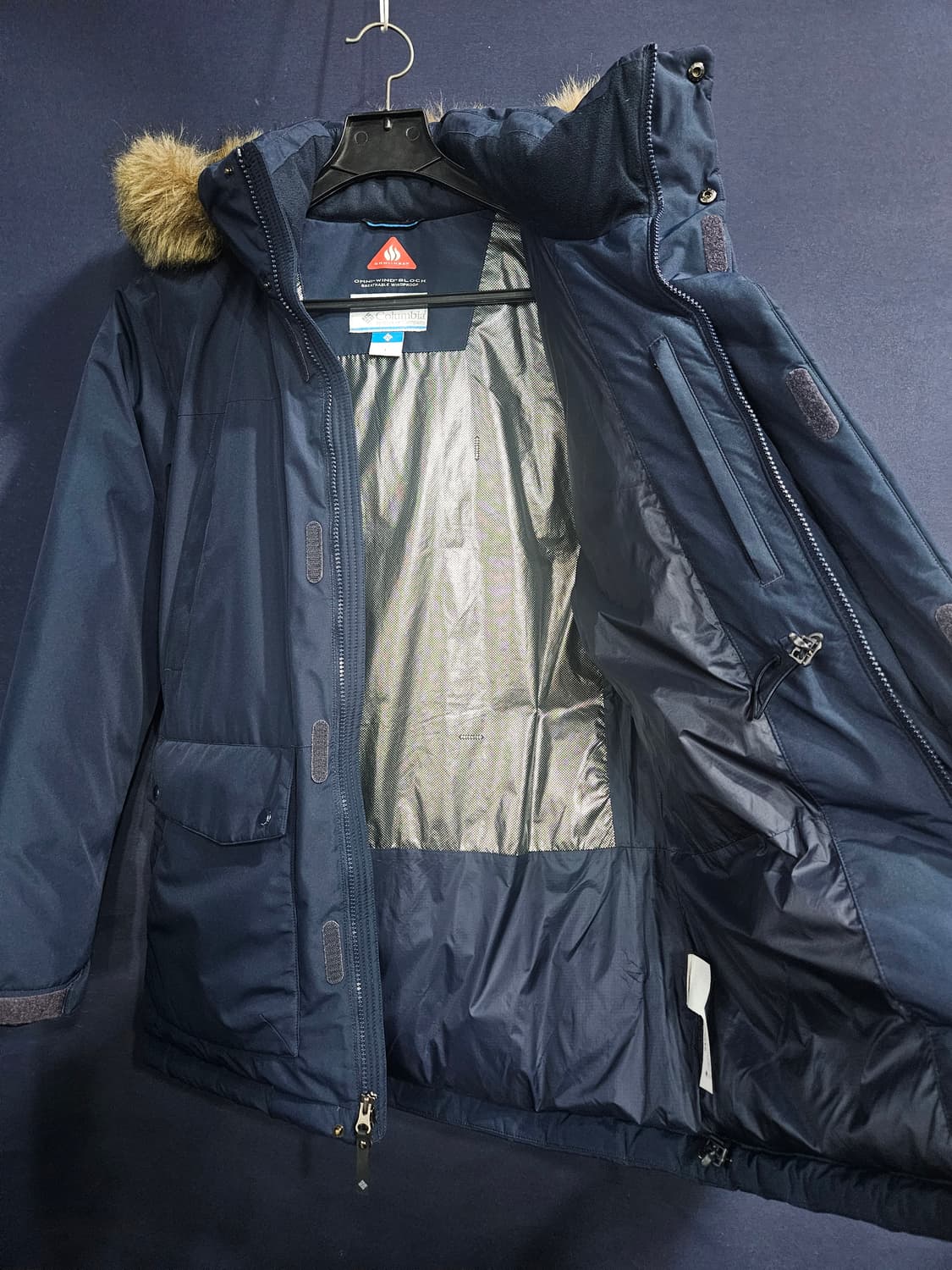 콜롬비아 옴니히트 네이비 남성 100 구스다운 패딩  상품이미지8