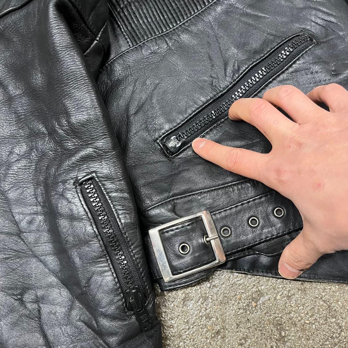 빈티지 퀼팅 패널 라이더 자켓 (105) 상품이미지3