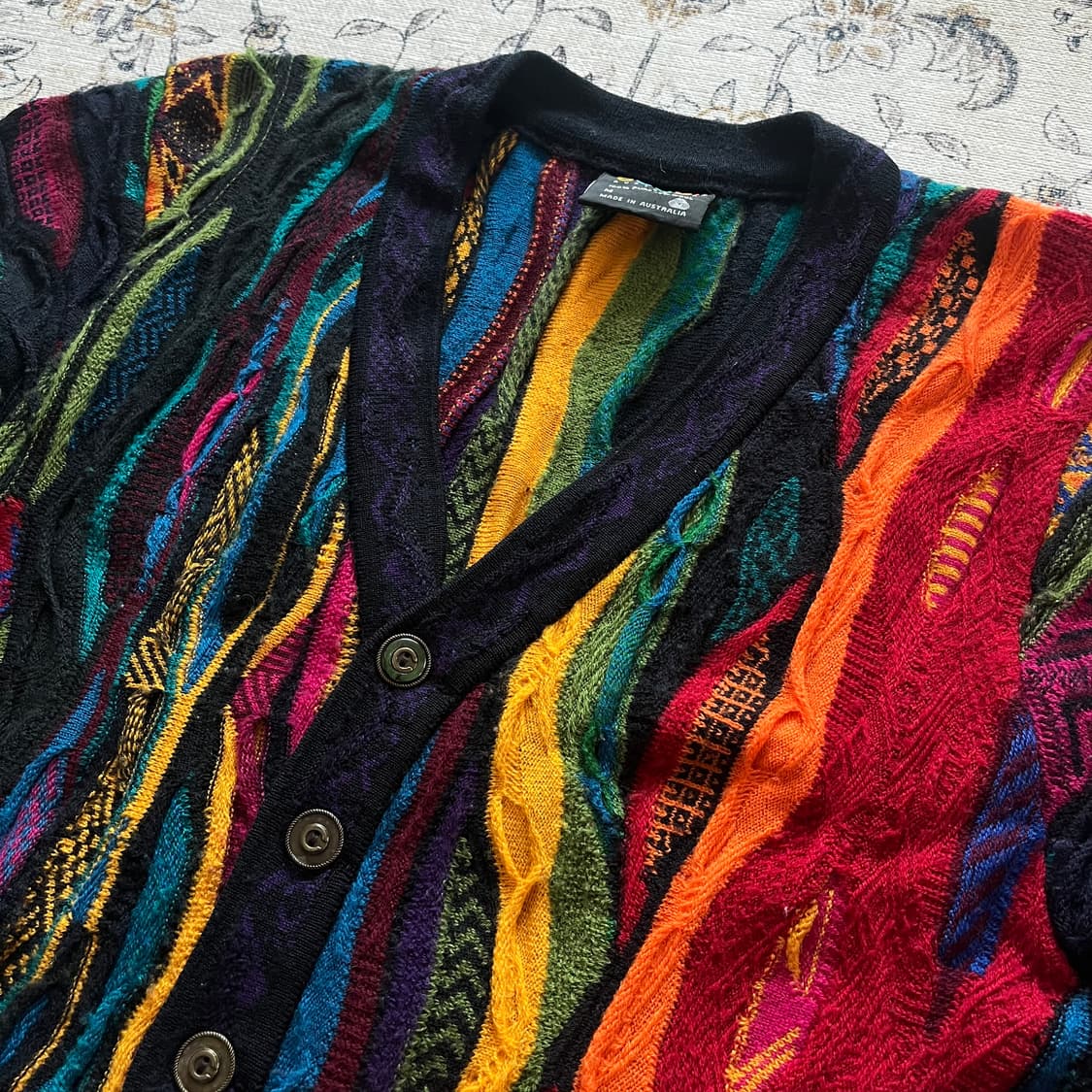 쿠지 오스트레일리아 퓨어 울 3D 케이블 가디건 상품이미지3