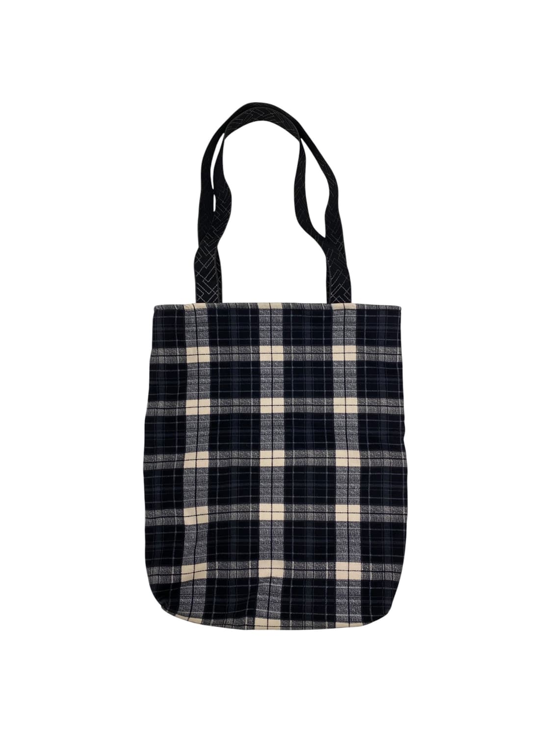 울 블랙체크 에코백 상품이미지2