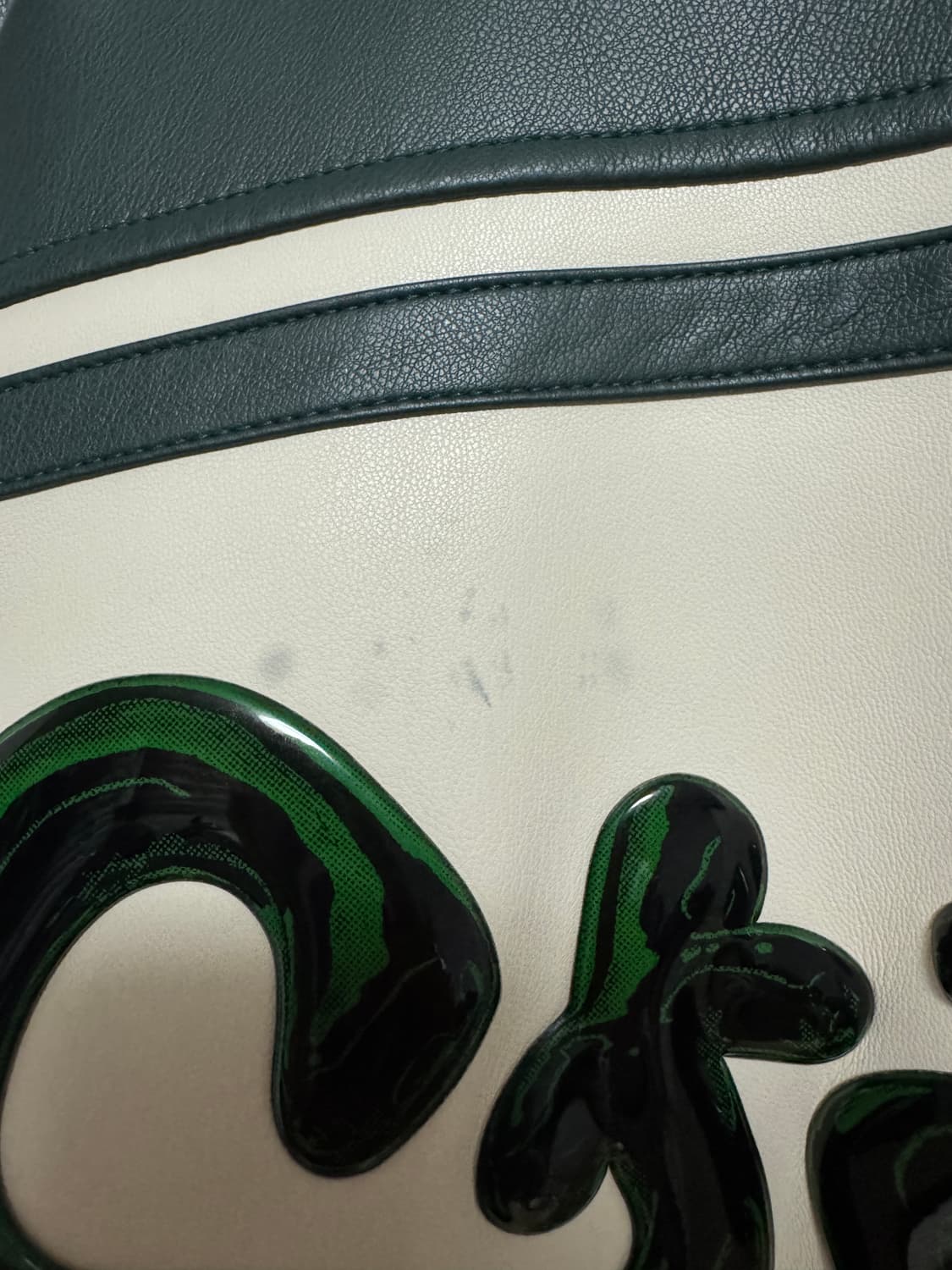 민타임 모터사이클 레더 자켓 그린 상품이미지4