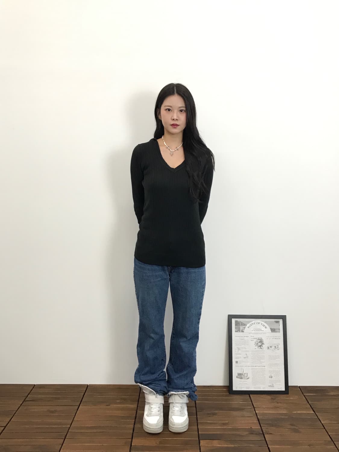 Jpn Black Slim Fit Hoodie Sweater 상품이미지2