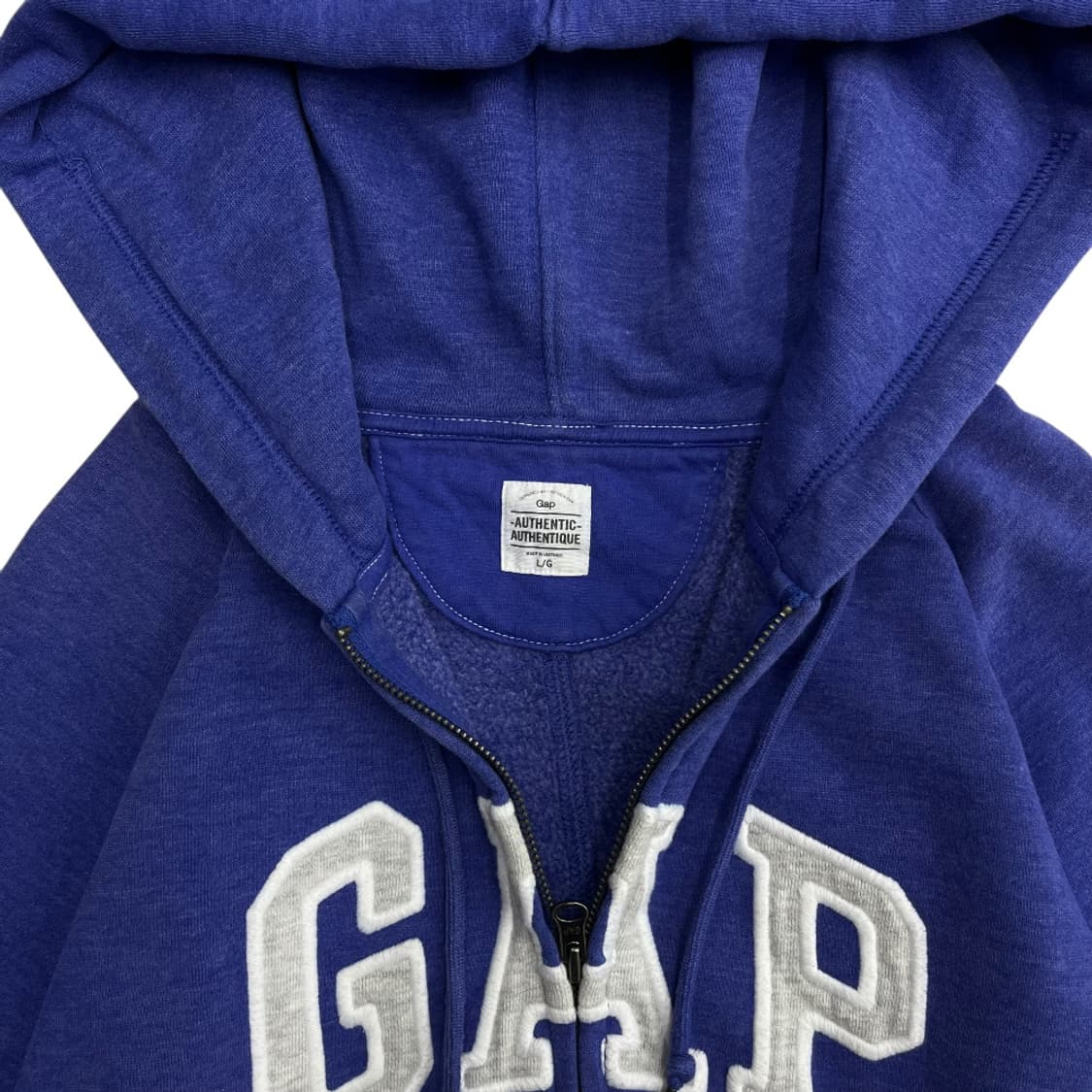 갭 센터로고 블루퍼플 후드집업 L 상품이미지5
